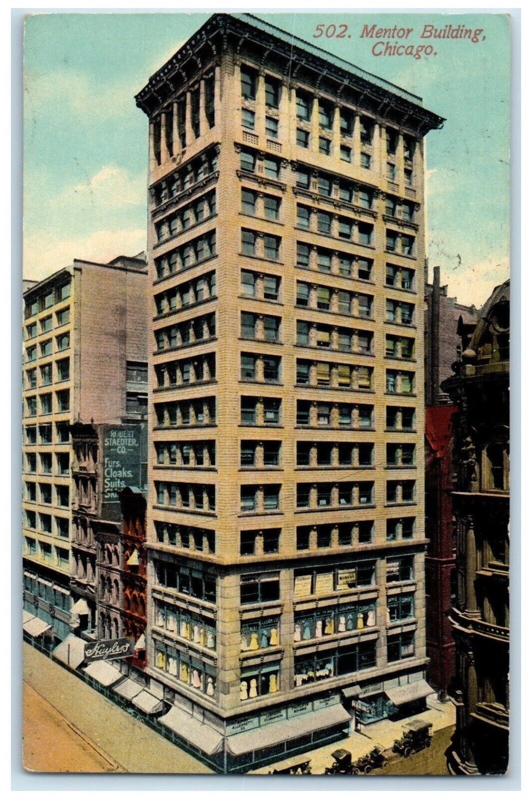 1913 Exterior View Mentor Building Chicago Illinois IL Vintage Antique Postcard