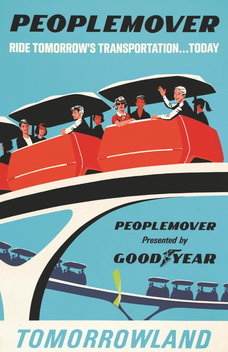 Peoplemover Presented by Goodyear Retro Poster Print 11x17 Disneyland