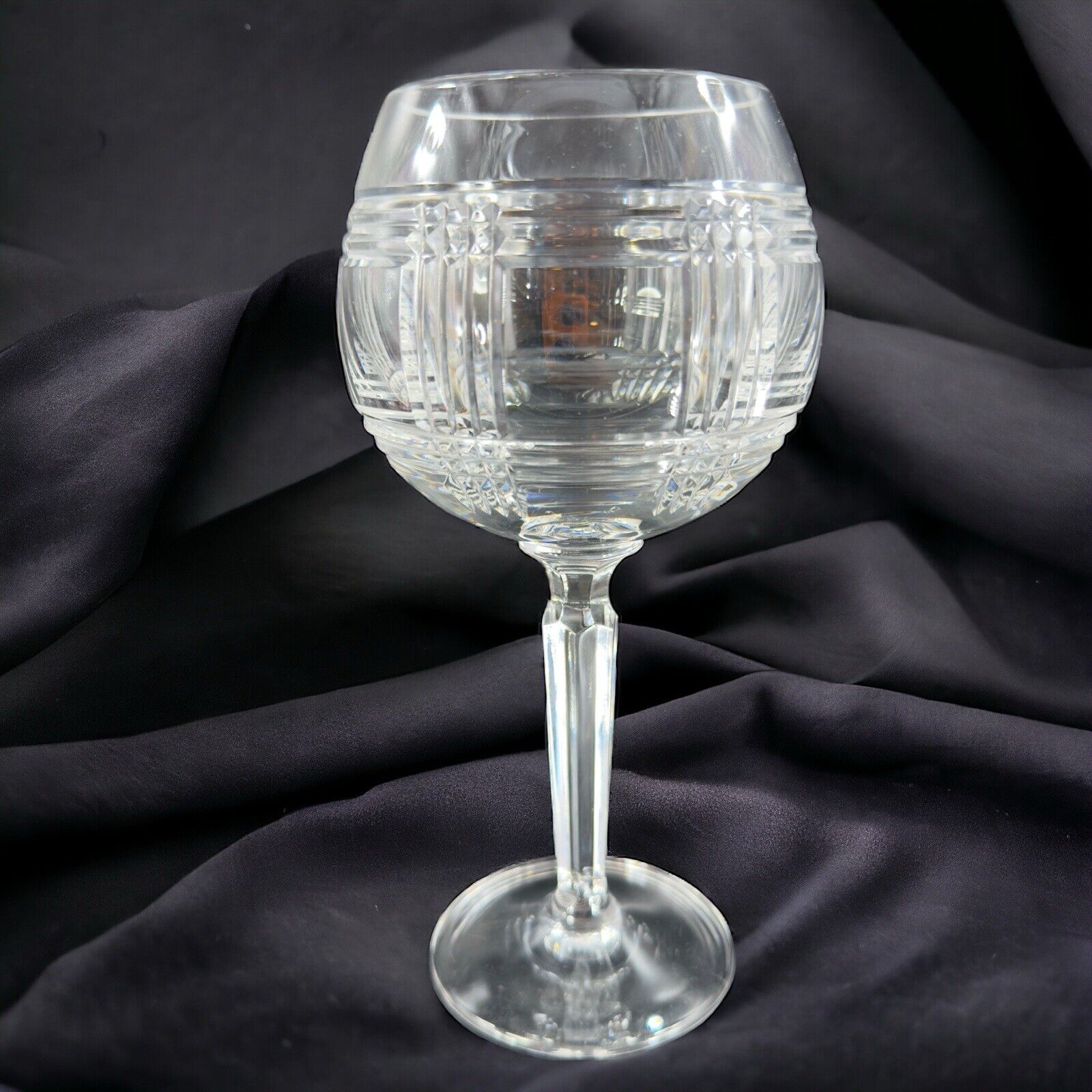 Ralph Lauren Glen Plaid Round Goblet Round Top Thick Heavy Single Glass Cup