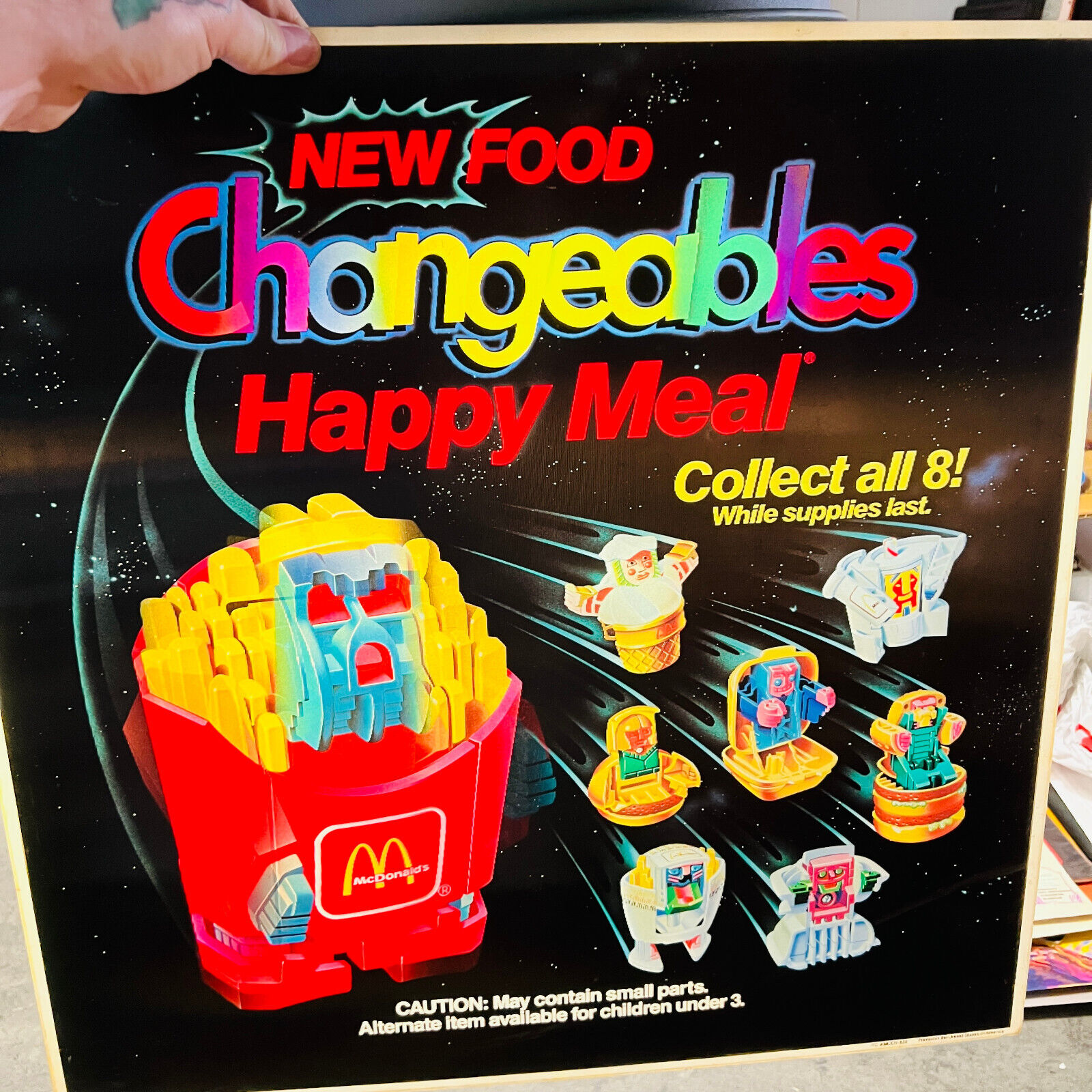 vtg 1988 Transformers Changeables Lenticular  McDonald Translite 22\