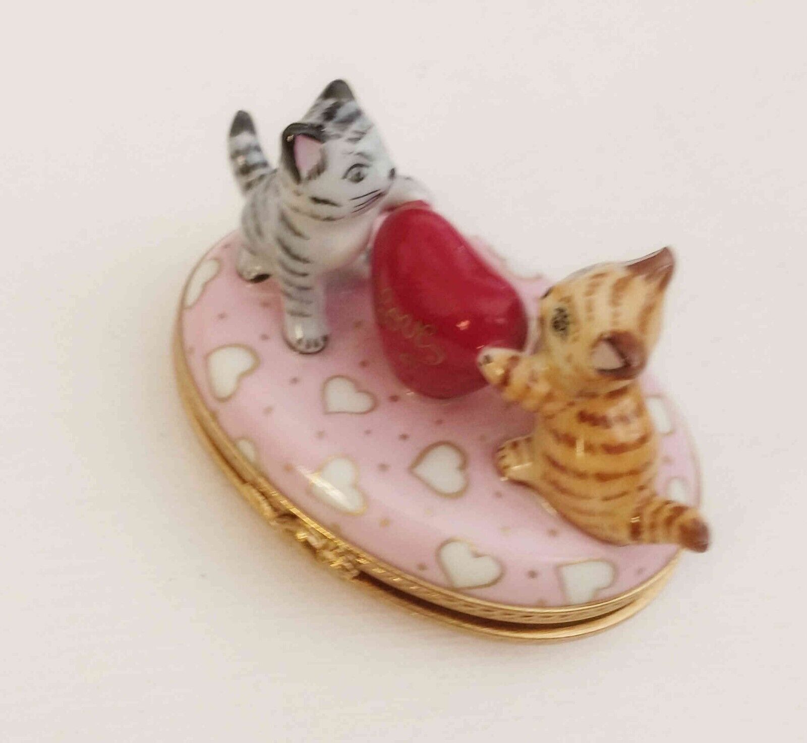 Limoges trinket box cats and Fish