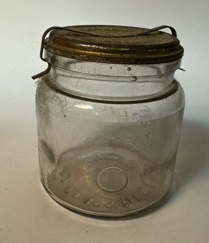 Vintage 1906 Kerr Glass CO. Economy Mason Jar Metal Lid and Clamp Portland, ORE