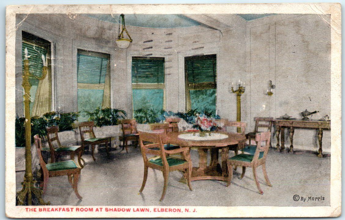 Postcard - The Breakfast Room At Shadow Lawn, Elebron - Long Branch, New Jersey