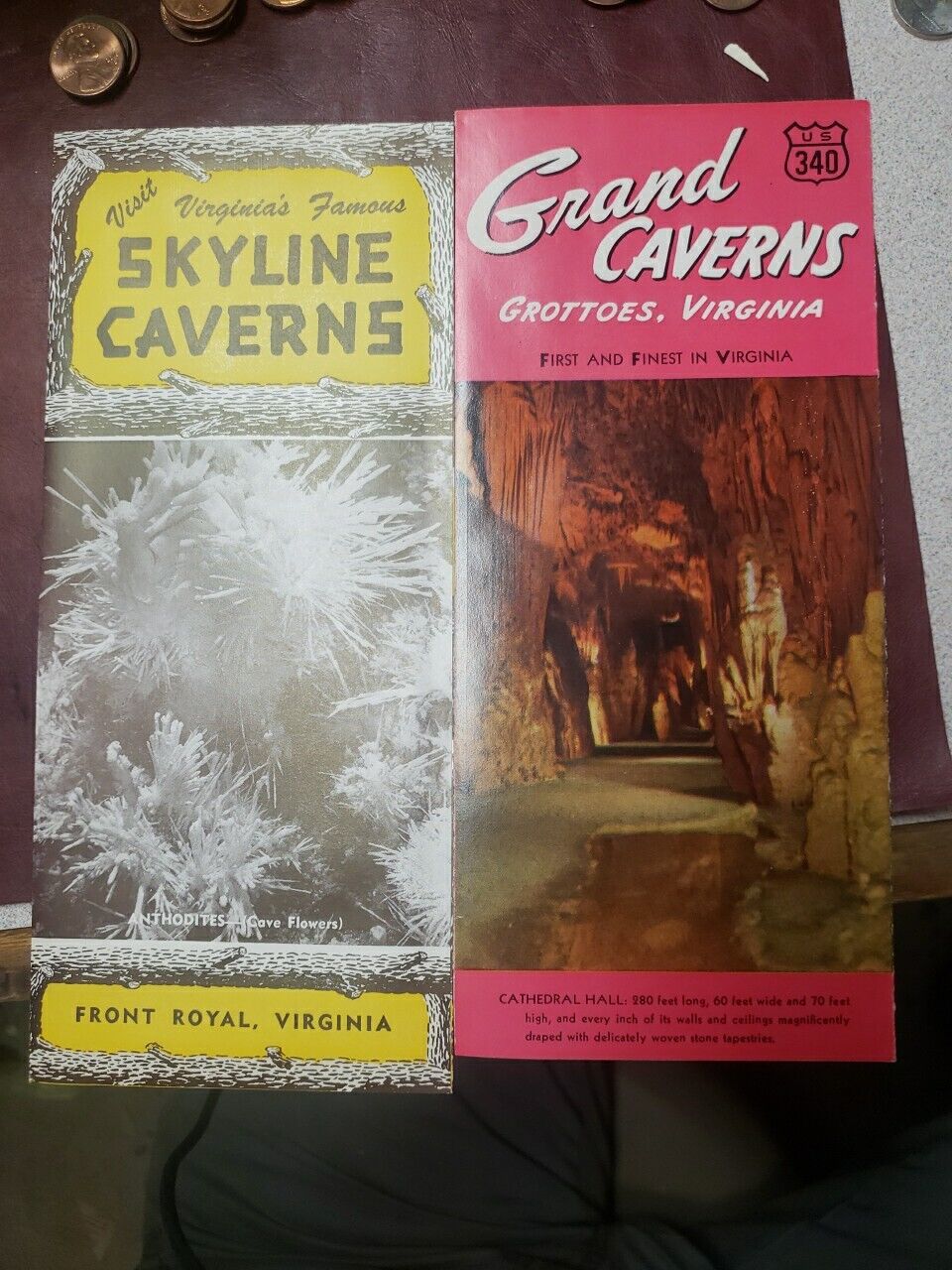 Vintage  Front Royal, VA - Skyline Caverns And Grand Caverns  Tourist Brochure
