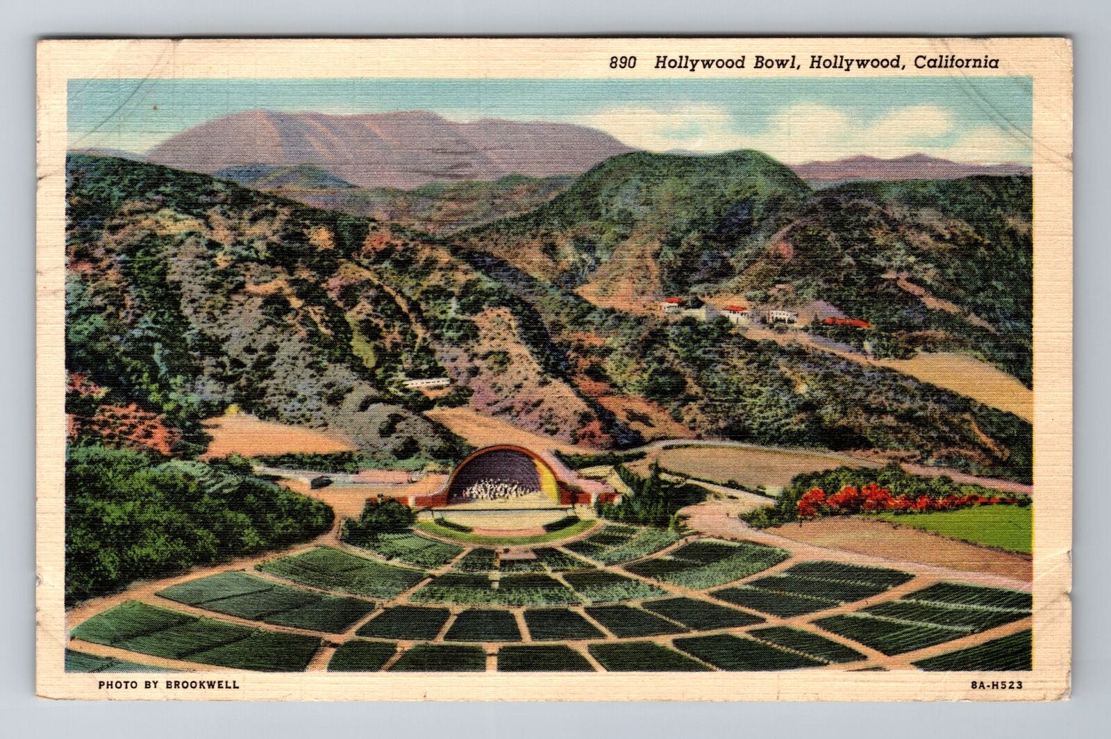 Hollywood CA-California, Hollywood Bowl, Antique, Vintage c1938 Postcard