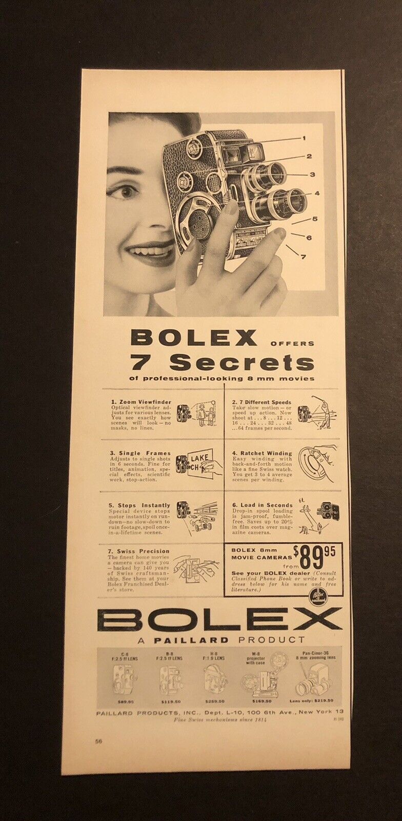 1950’s Bolex Video Recorder Camera Magazine Ad