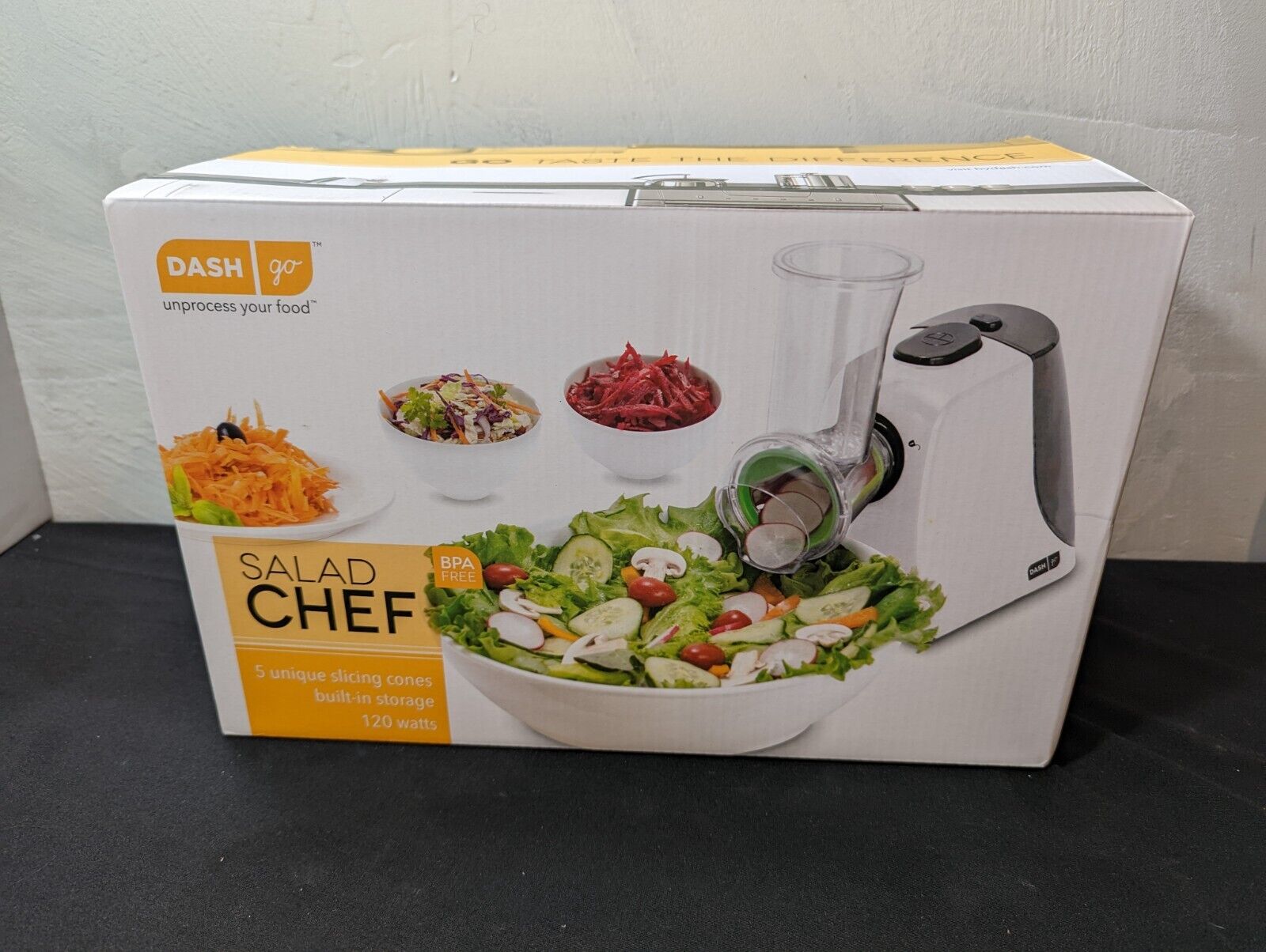 Dash DES001WH White Go Salad Chef Electric Food/Salad Shredder *NEW*