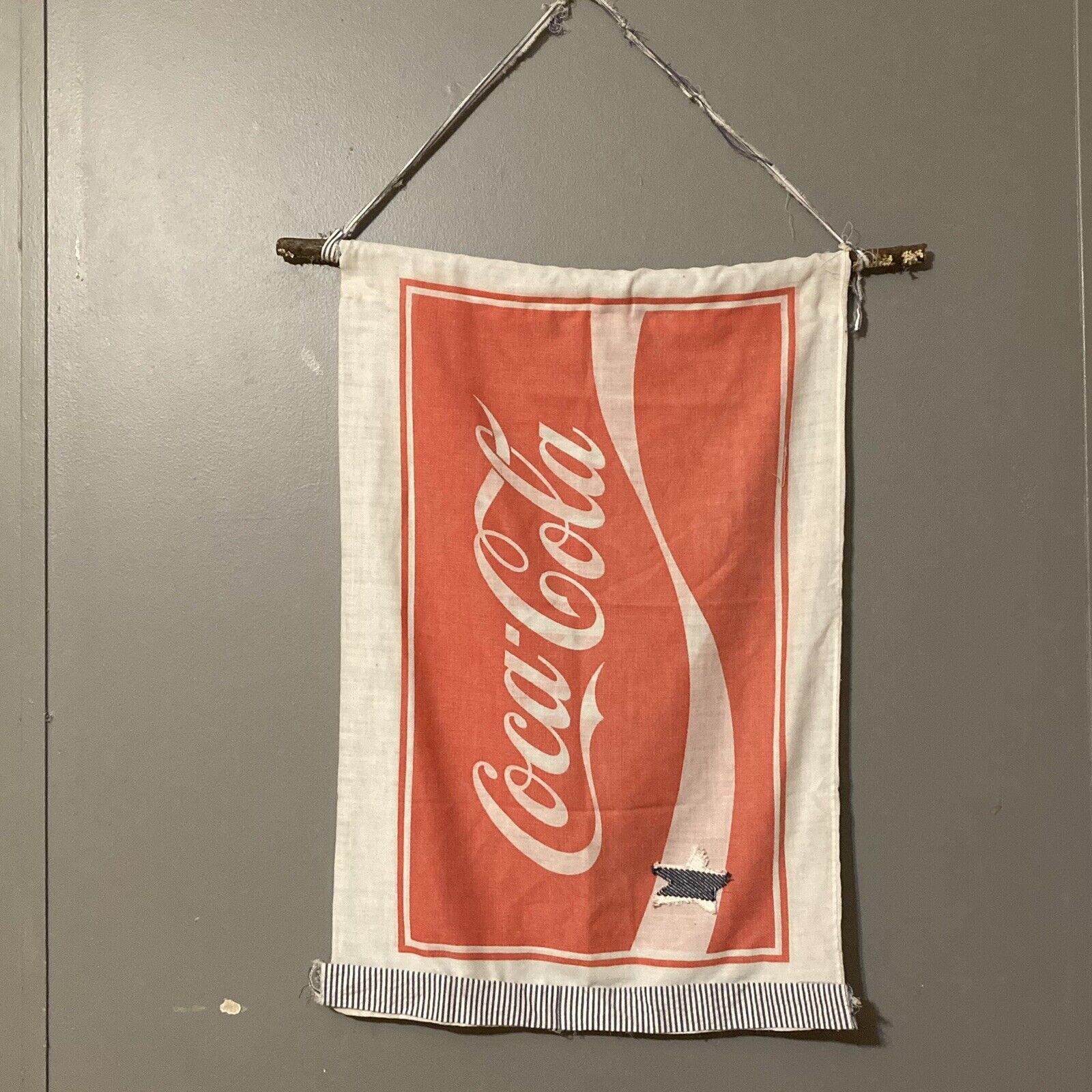 Vintage Coca Cola Sign Fabric 
