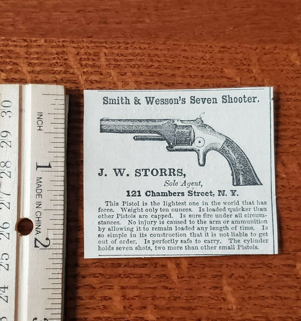 Harper\'s Weekly 1859 Advertisement SMITH WESSONS SEVEN SHOOTER J W STORRS LIST 2