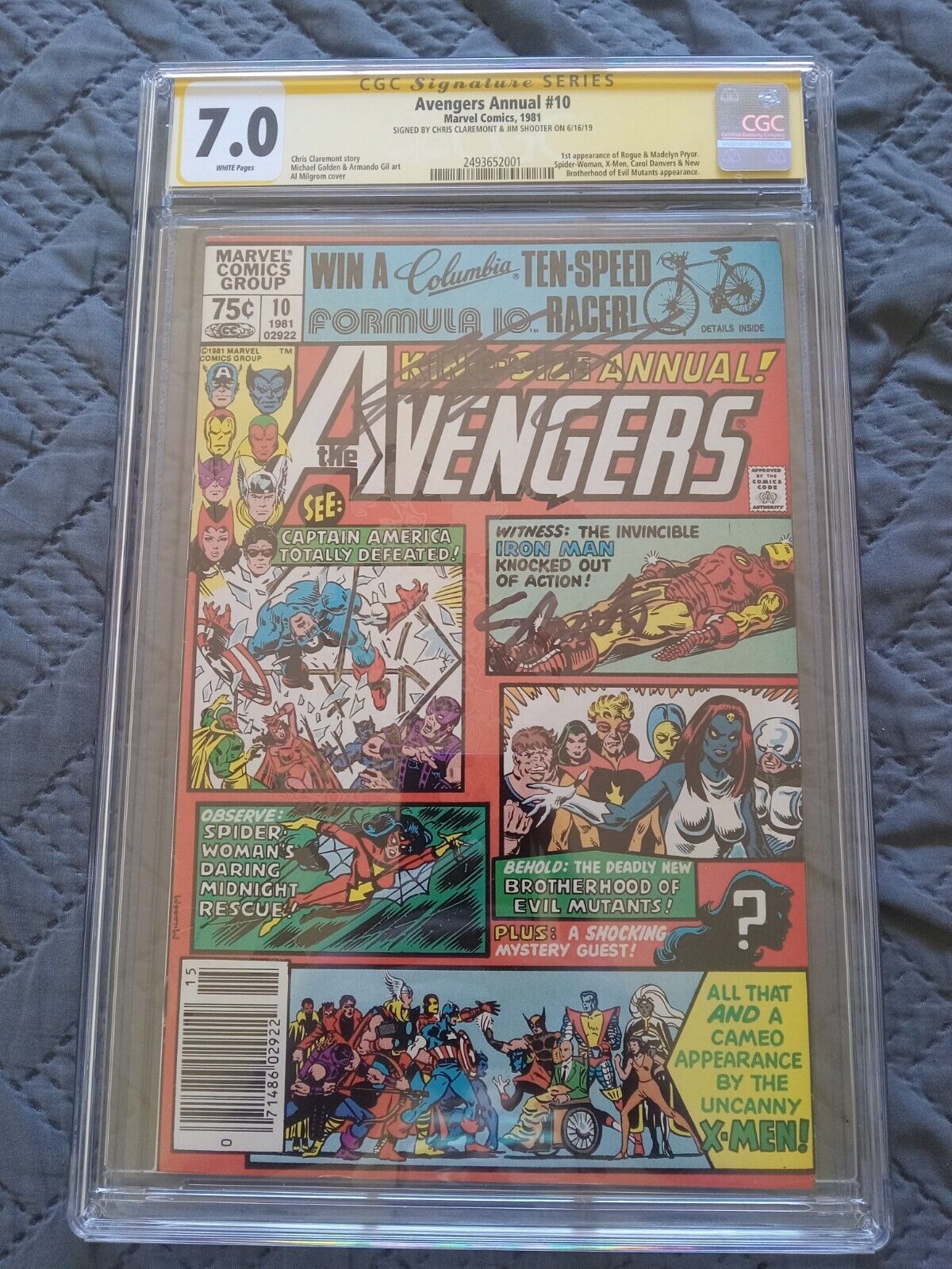 Avengers annual #10 CGC SS 7.0 Claremont And Shooter Signatures