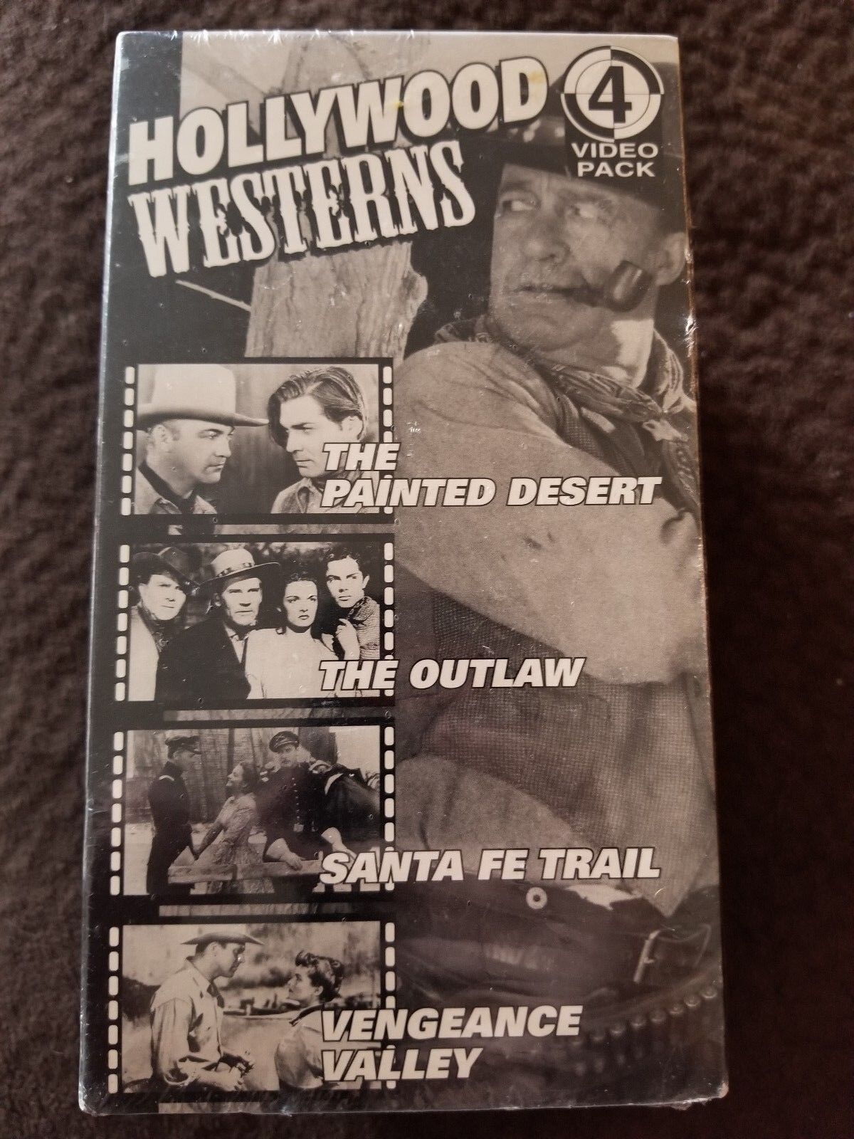 Hollywood Westerns 4 VHS Movie Western Pack Black and White VHS Set