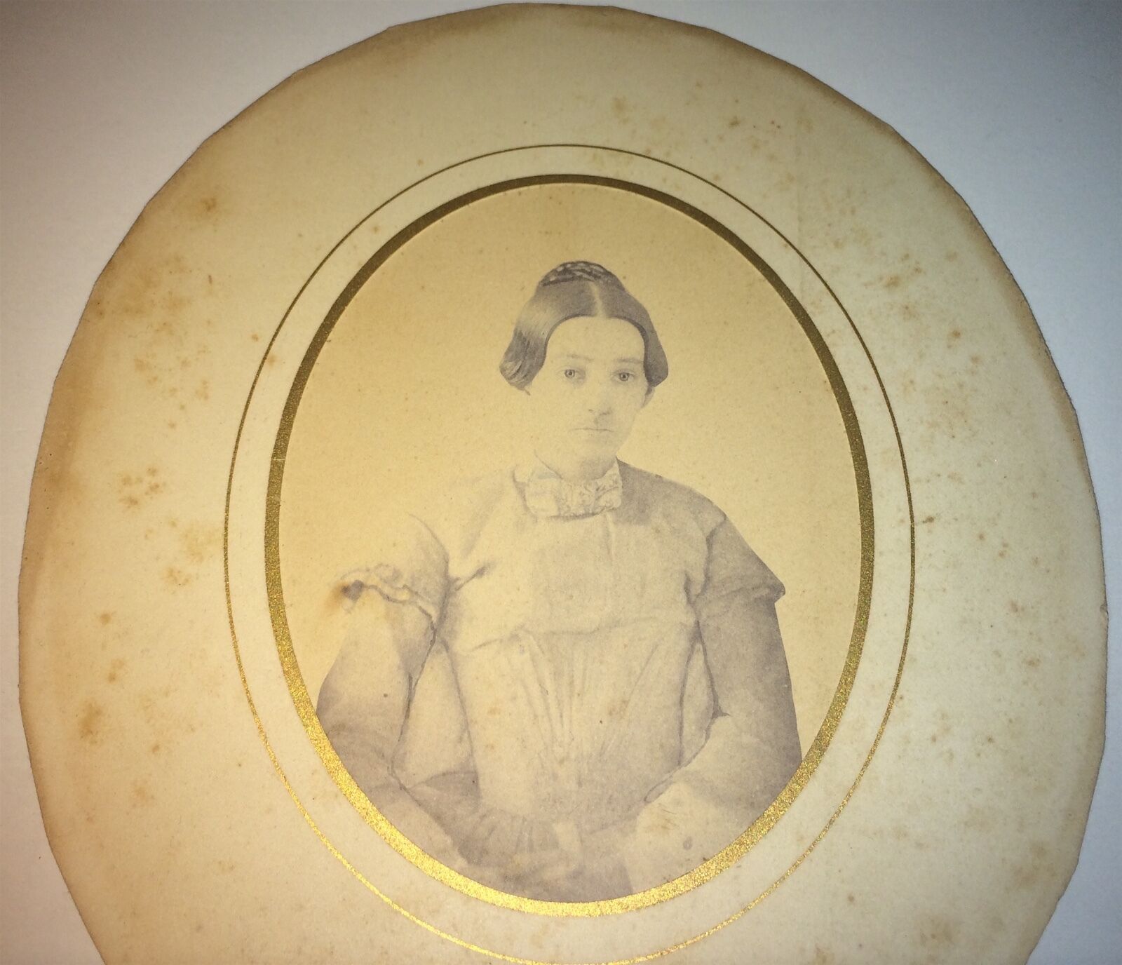 Beautiful Antique American 1850\'s Portrait of Woman, Daguerreotype Copy Photo