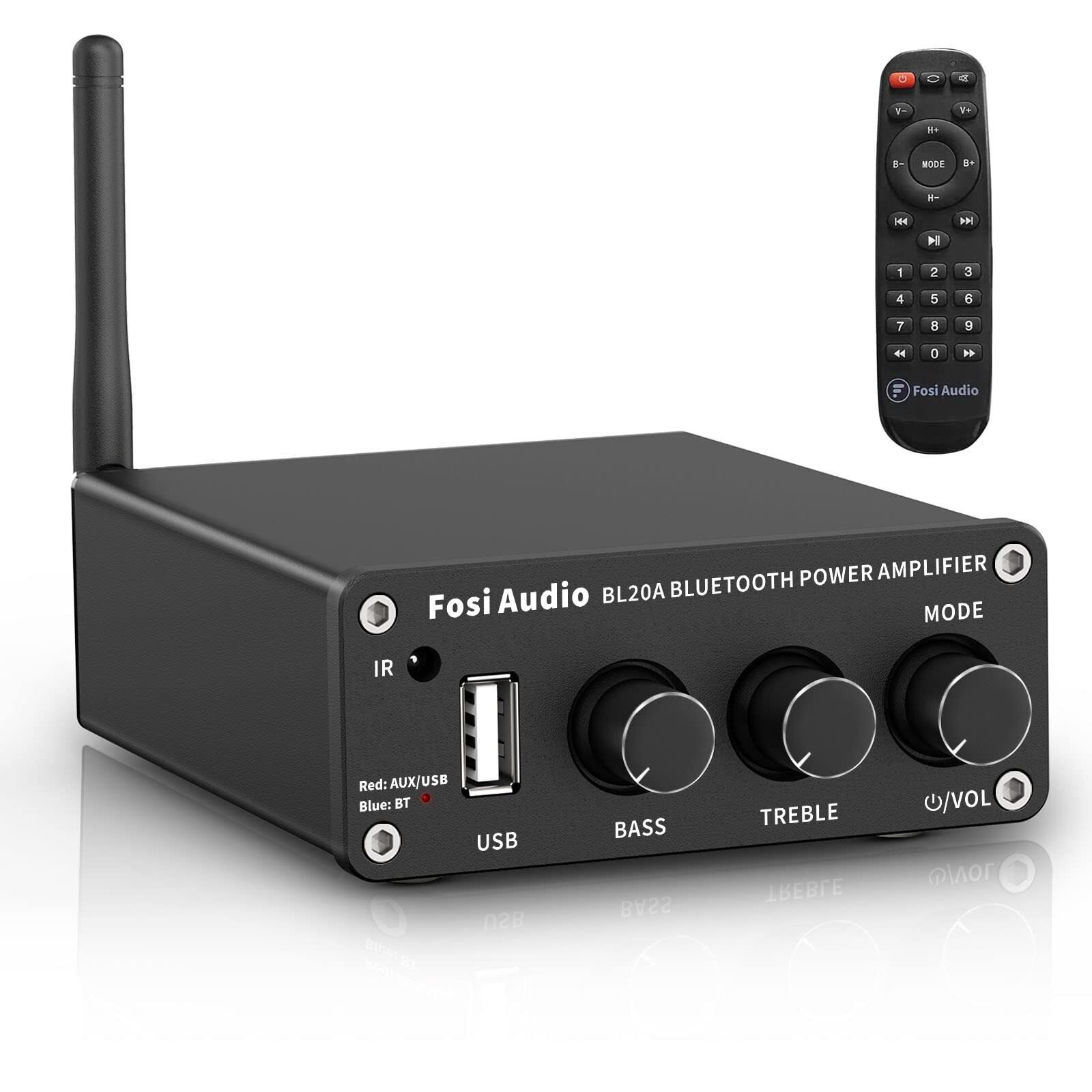 Fosi Audio Bluetooth 5.0 Amplifier 100Wx2 Hi-Fi Mini 2 Channel Stereo bl20a