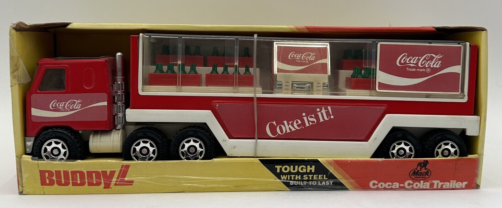 Vintage Buddy L Coca Cola Mack Truck Trailer Tough Steel 5270N 1983