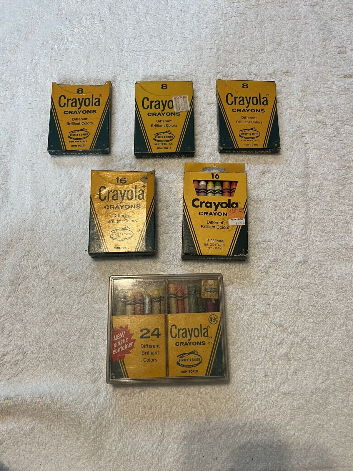 Lot of 6 Boxes Vintage Used Crayola Crayons RETIRED COLORS Binney & Smith