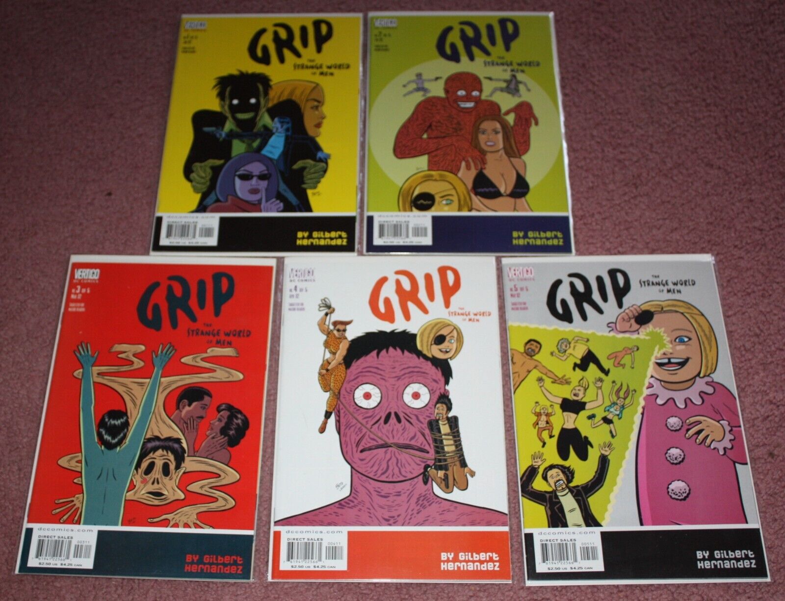 GRIP THE STRANGE WORLD OF MEN COMIC BOOK, COMPLETE SERIES ISSUES  1-5