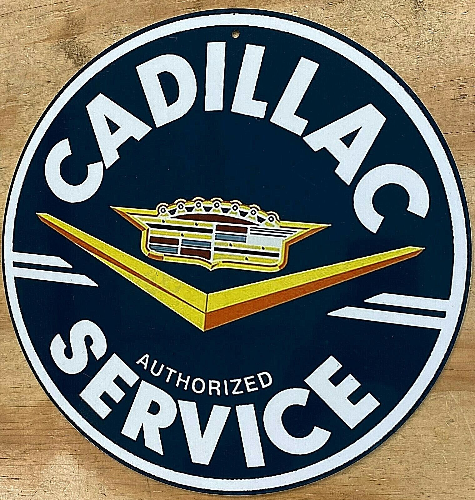 Cadillac Authorized Service Aluminum Metal Sign 12\