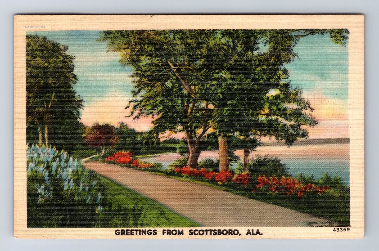 Scottsboro AL-Alabama, General Greetings Road Area, Antique, Vintage Postcard
