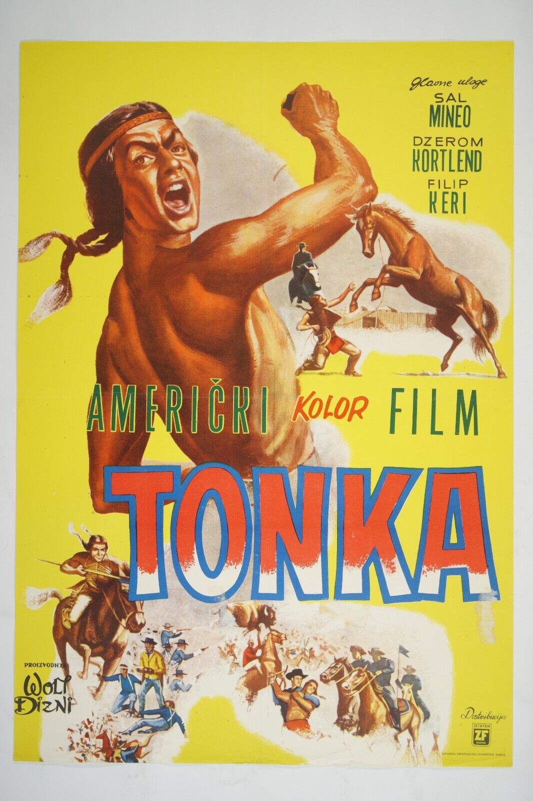 TONKA    Original exYU movie poster 1958 SAL MINEO, LEWIS R. FOSTER, WALT DISNEY