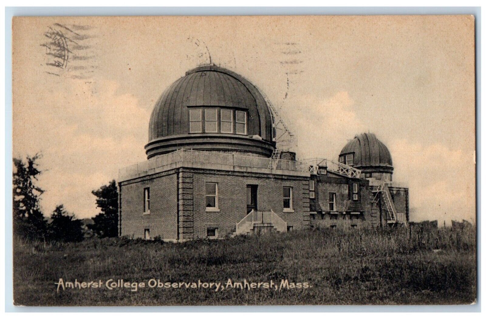 1911 Amherst College Observatory Exterior Amherst Massachusetts Vintage Postcard