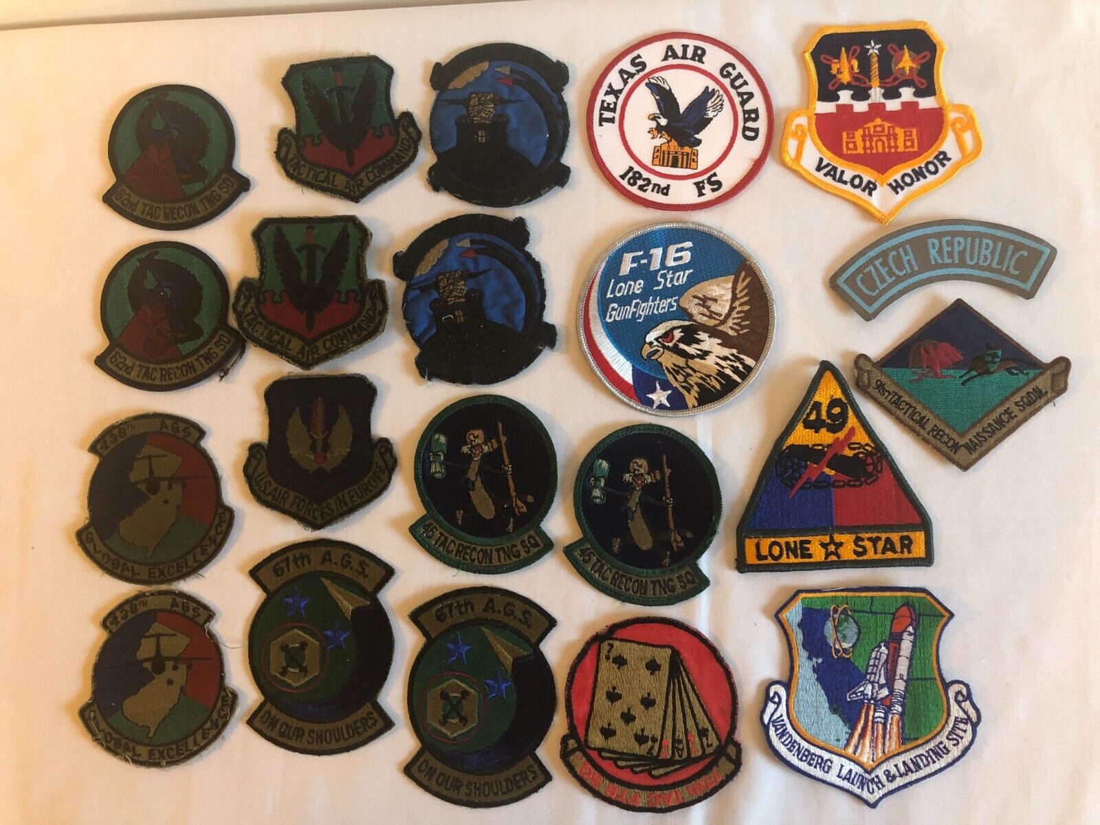 Vintage US Military Airforce A.G.S. Reconnaissance Squadron Patches Lot