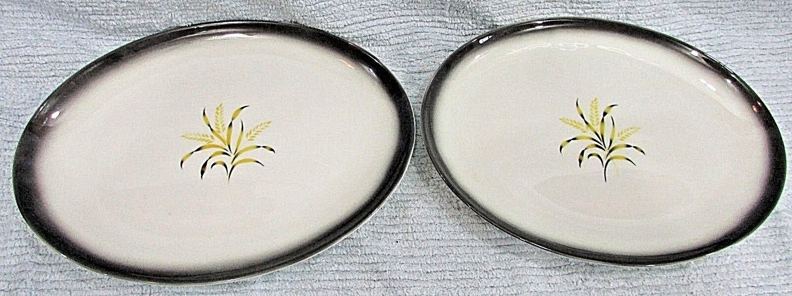 Pair Princess China True-Tone Hand Decorated Wheat USA Old Oval Platters FREE SH