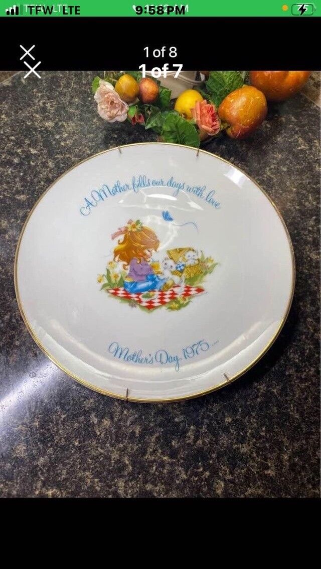Vintage Gigi Porcelain Collectible Mother’s Day Hanging Plate