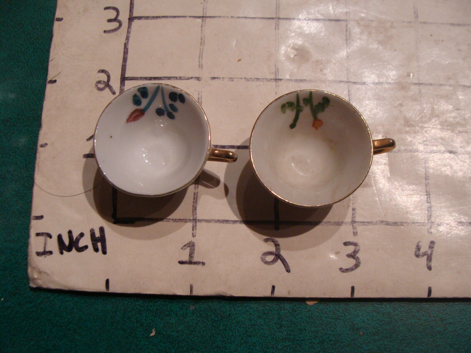 tiny tea cup: HAND PAINTED, two tiny NICO JAPAN Cups