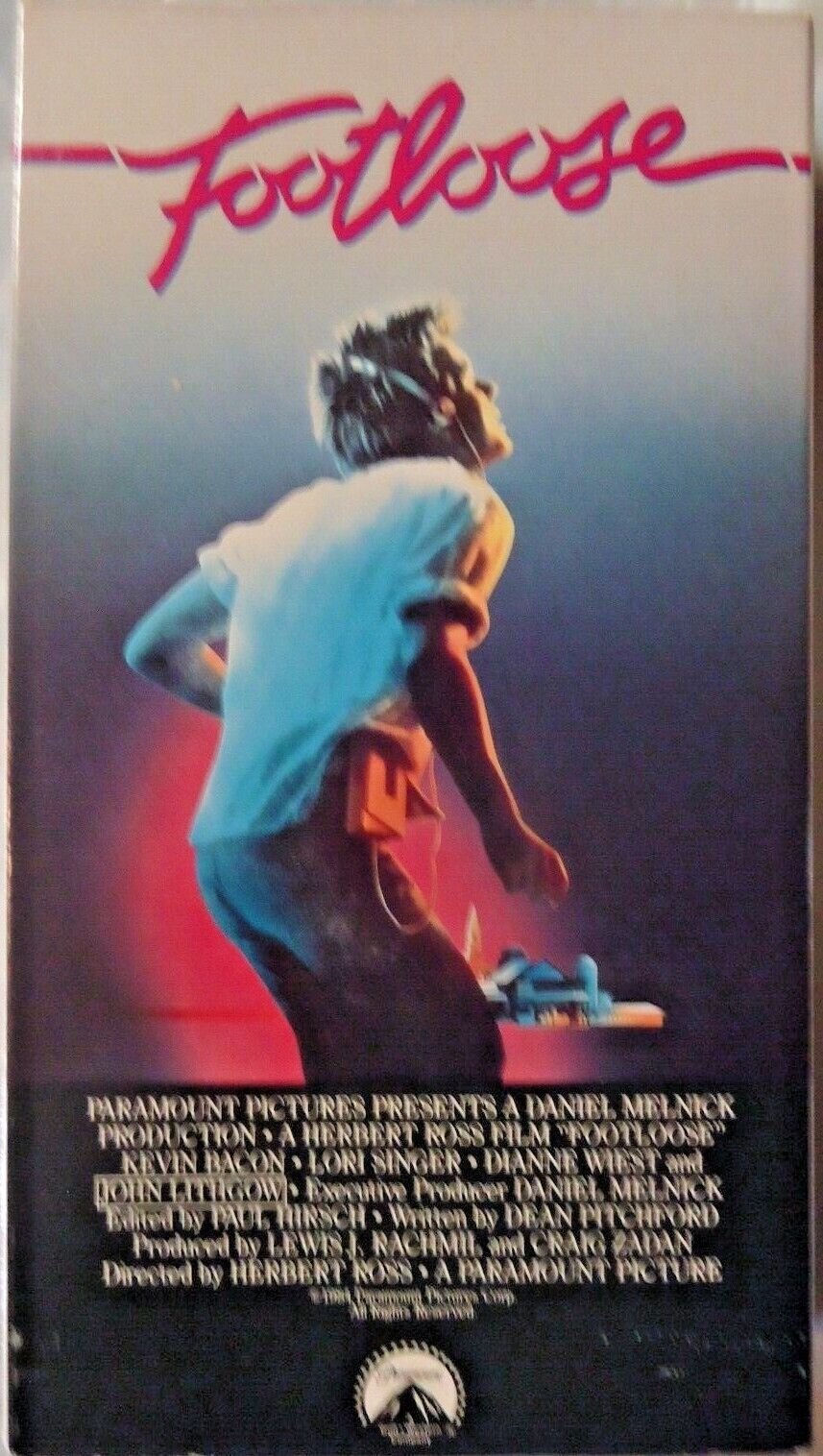 VHS Footloose Kevin Bacon Chris Penn Lori Singer Music and Dancing Fun Movie