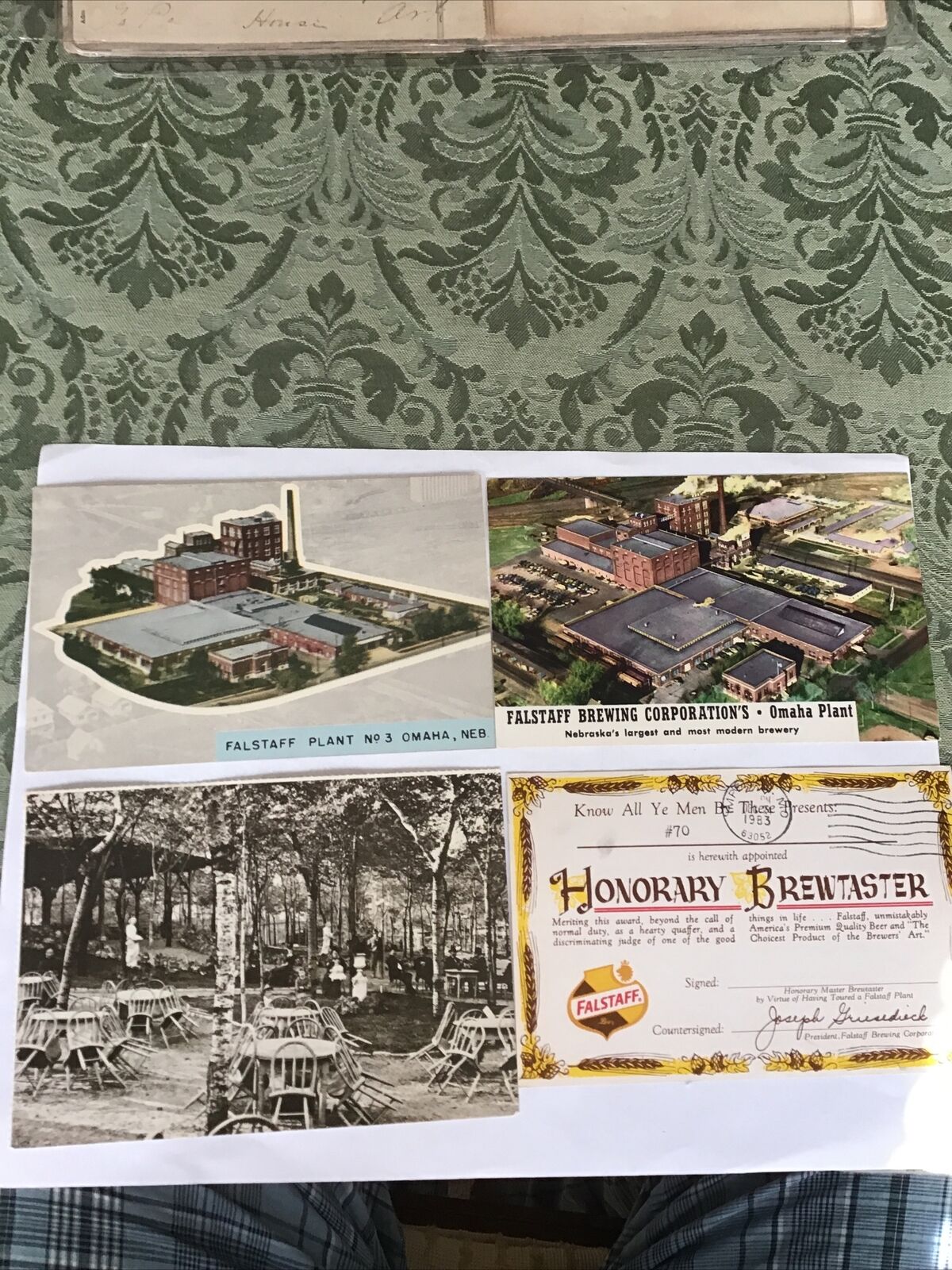 3 Falstaff Postcards & Honorary Brewtaster Card