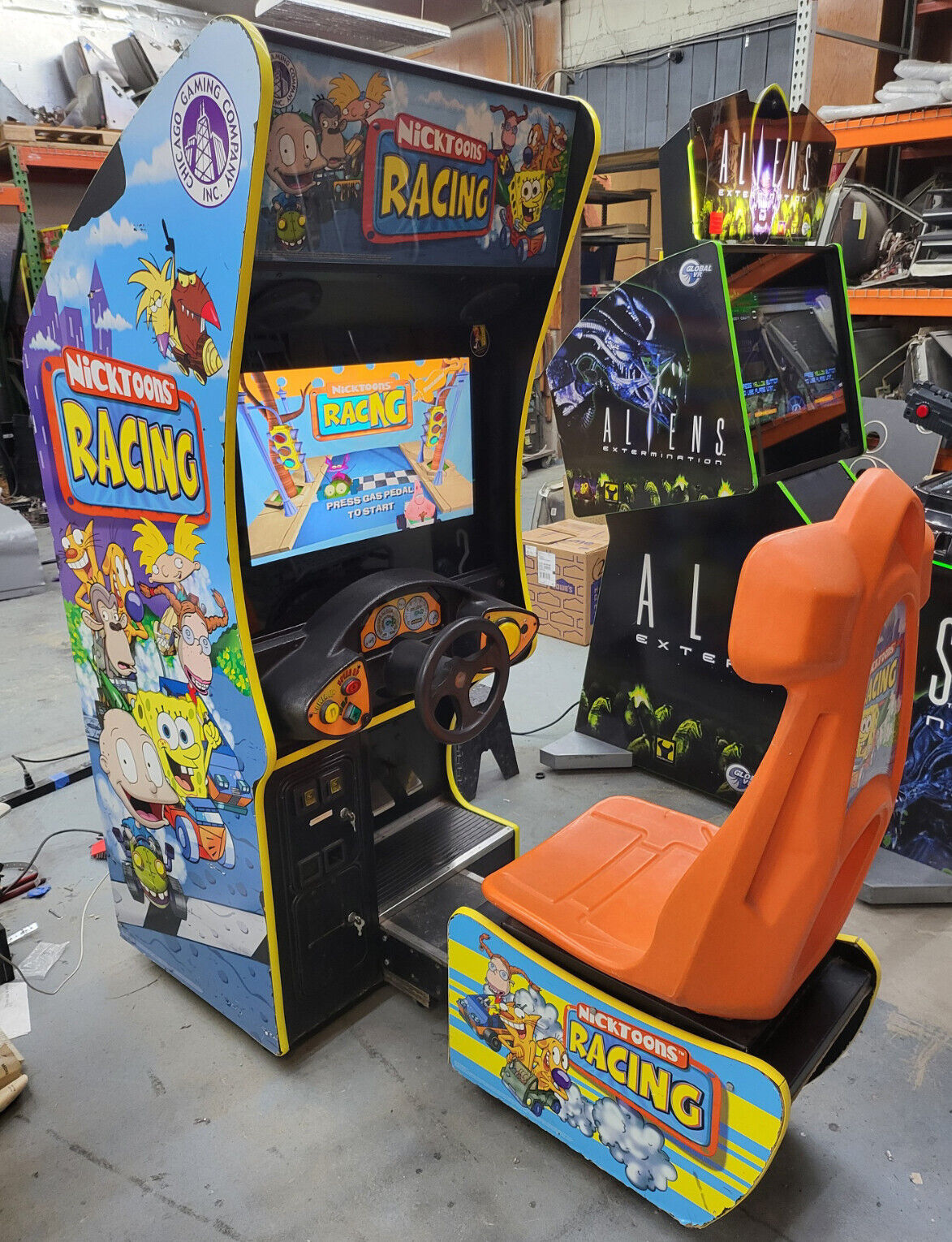 Nickelodeon Nicktoons Racing Arcade Sit Down Driving Racing Video Arcade 27\