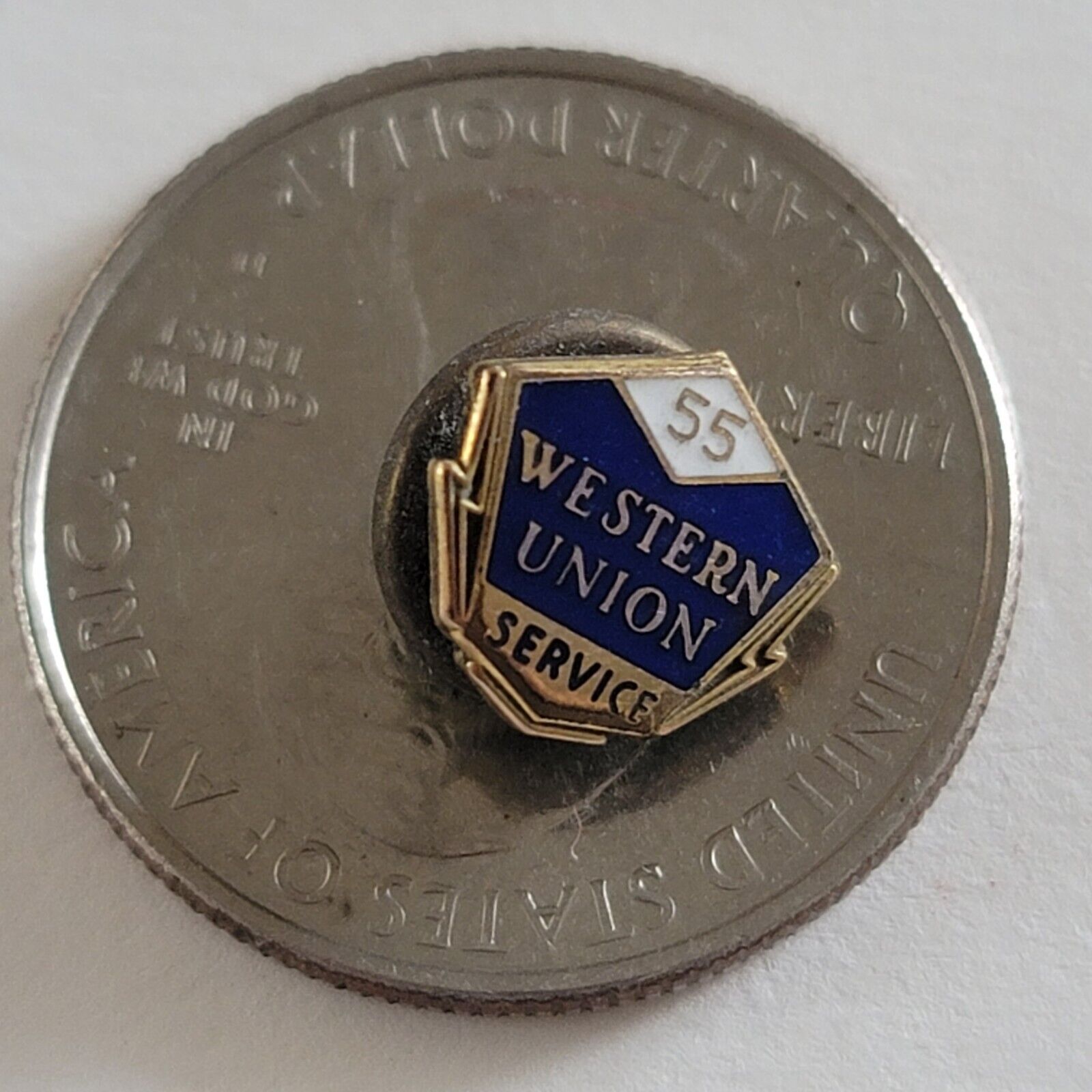 Western Union 55 Year Employee Service Pin Vintage