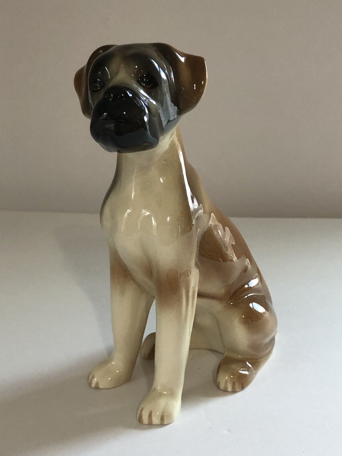 Vintage Boxer Dog Porcelain Figurine. 