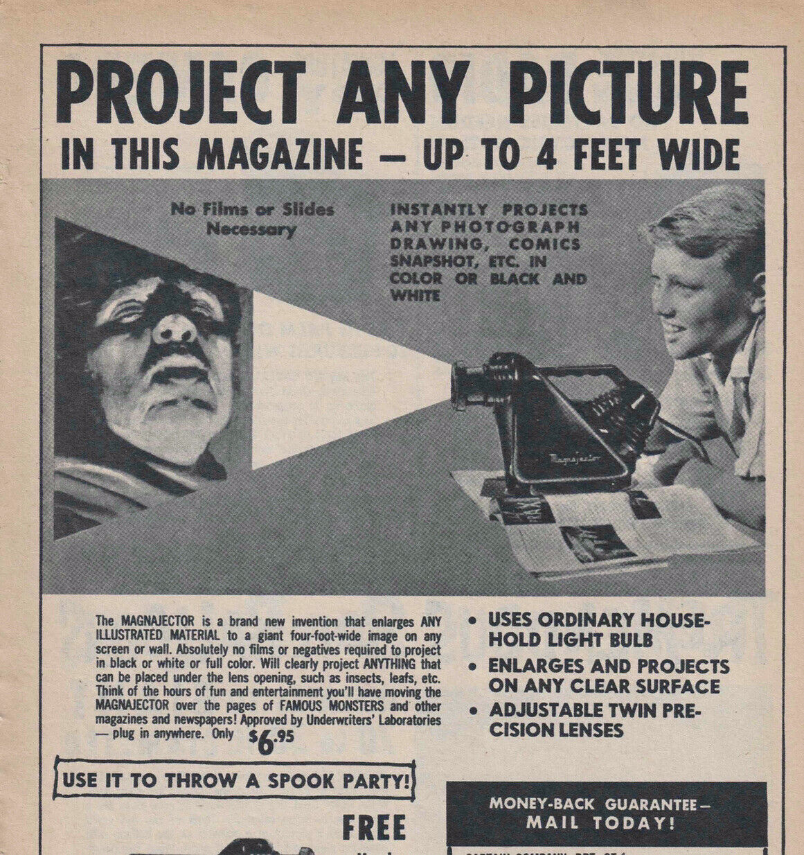 Vintage 1963 Picture Projector - MAGNAJECTOR Original Print Promo Ad 21x28cm STI