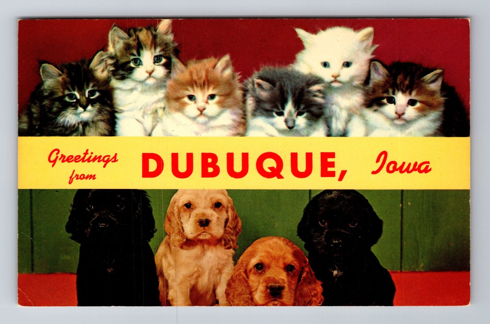 Dubuque IA-Iowa, Scenic Banner Greeting, Vintage Souvenir Postcard