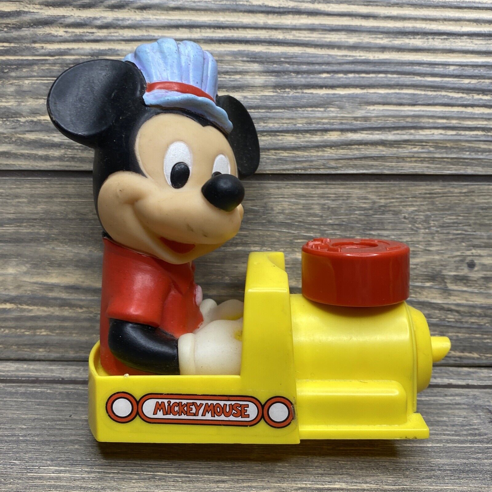 Vtg Disney 1987 Mickey Mouse Wind Up Train Yellow Engine Replacement Part Piece