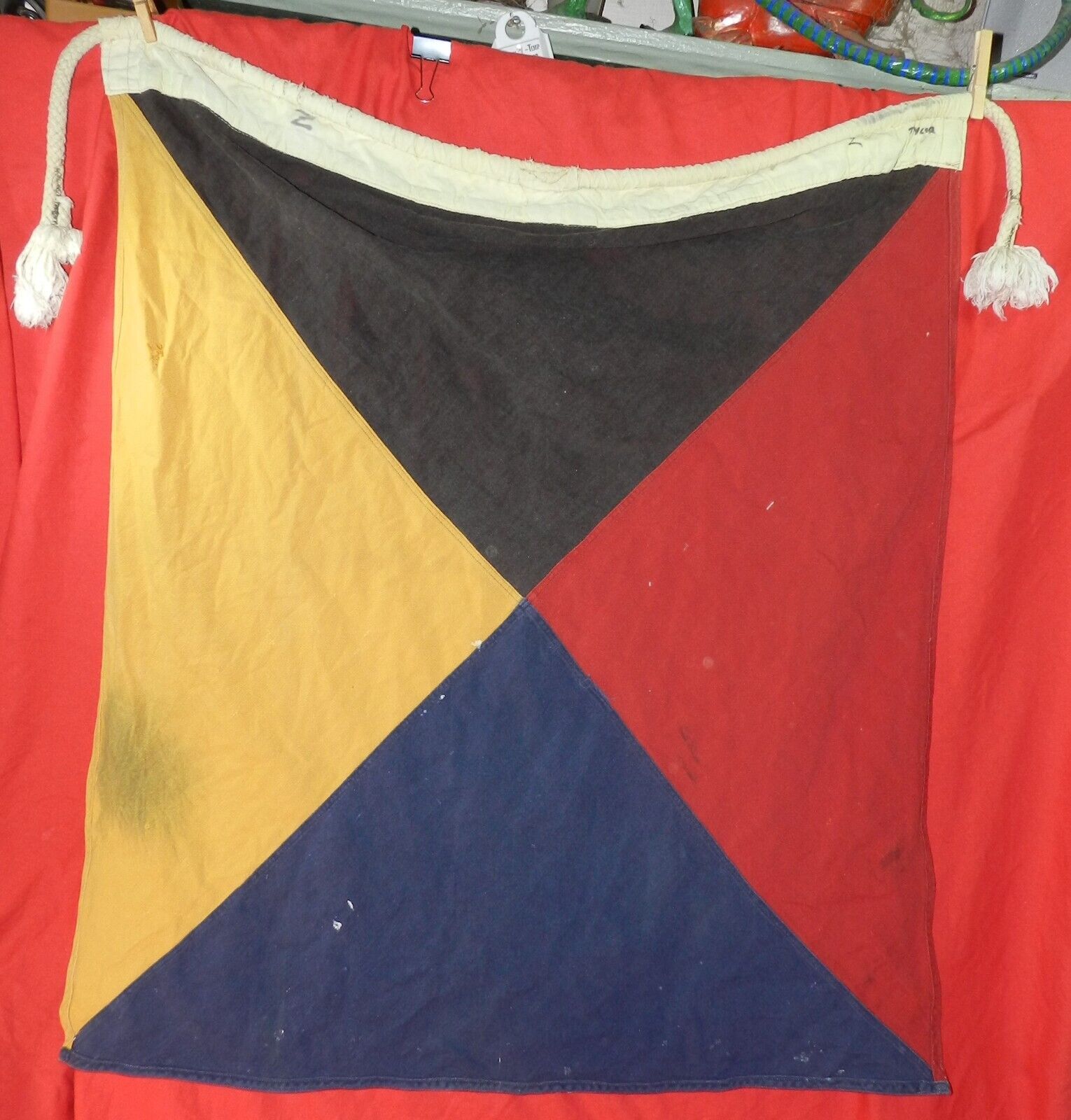 Vintage Naval Signal Flag for the Letter Z - Zulu - WWII ?