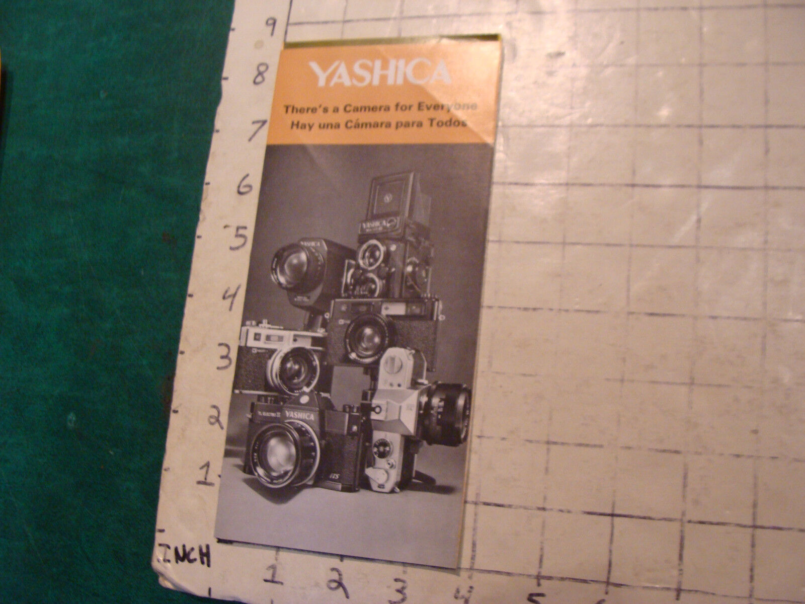 vintage booklet/brochure: YASHICA CAMERA, 1972, tear on seperat one page paper