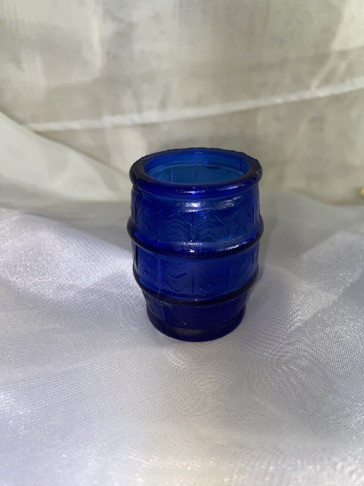 UNIQUE Blue Glass Barrel Mini Jar 2\