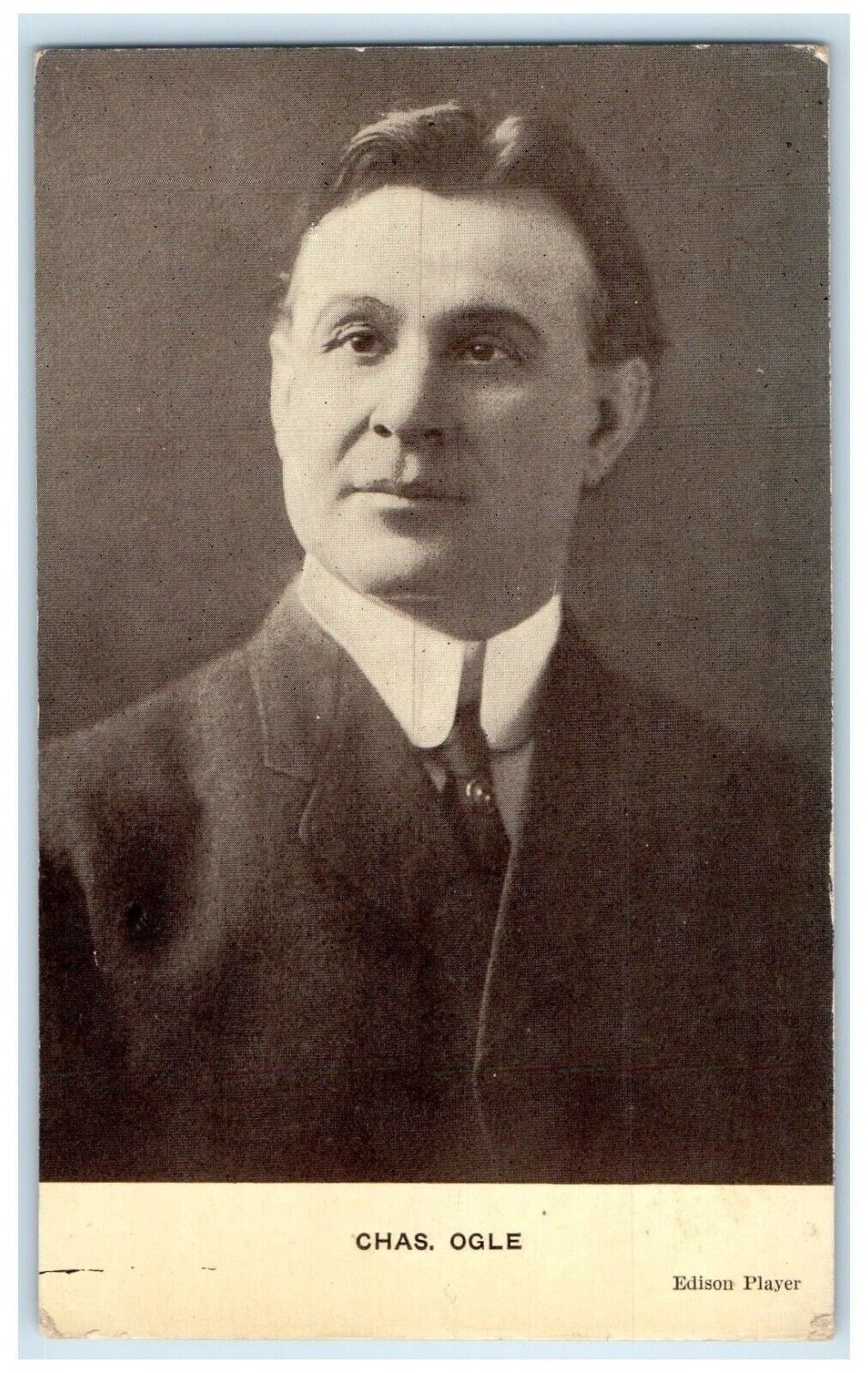 c1910\'s Chas Ogle Edison Player Actor Vaudville Studio Portrait Antique Postcard
