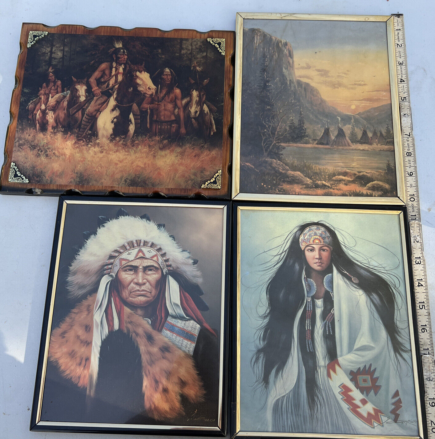 Vintage Z. Garcia Masterwork Signed On Photo Native American Replica. 4 Photos