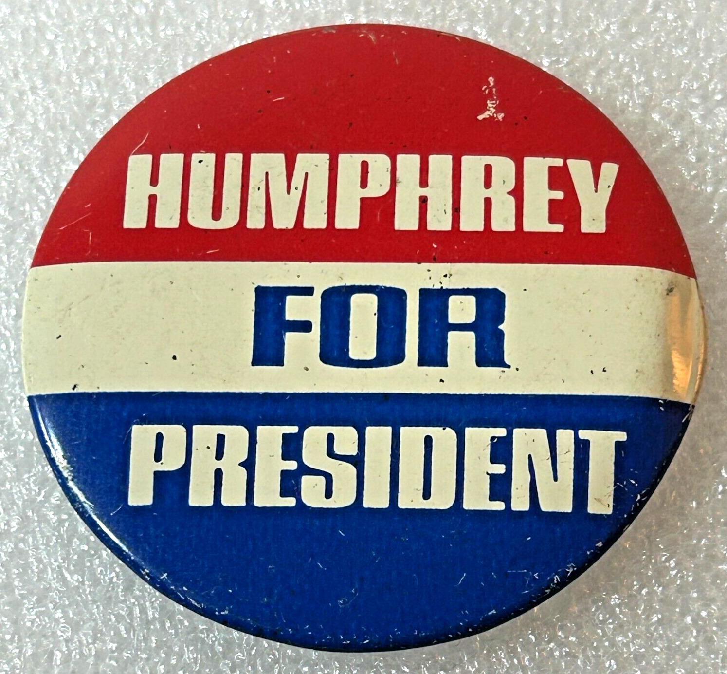 Vintage 1968 Hubert Humphrey For President Campaign Pin Button