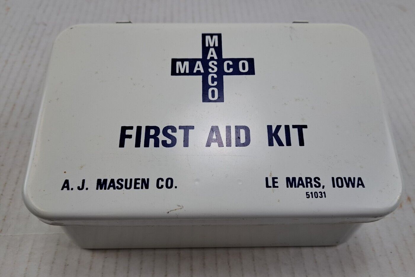 Masco First Aid Kit Le Mars Iowa A.J. Masuen Co. Vintage