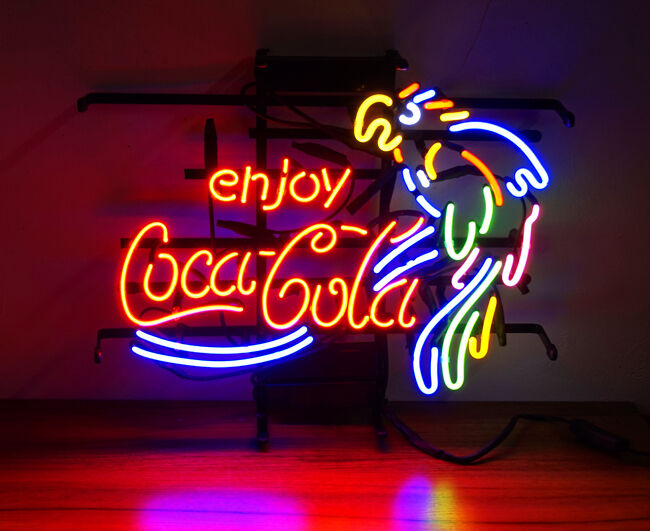 Enjoy Cola Parrot Vintage Style Neon Sign Light Boutique Workshop Decor 17