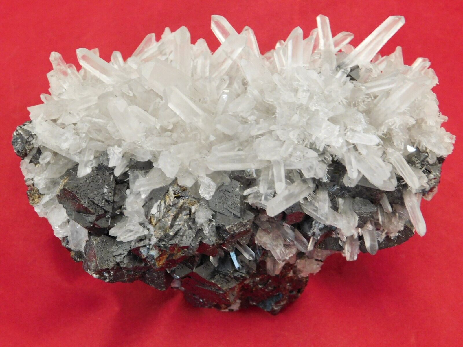 Nice Big Quartz Crystal BURR Cluster on Sphalerite Crystals From Peru 586gr