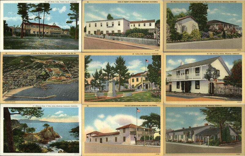 Lot of 900 Unused Vintage Monterey-area Postcards Wholesale,CA California