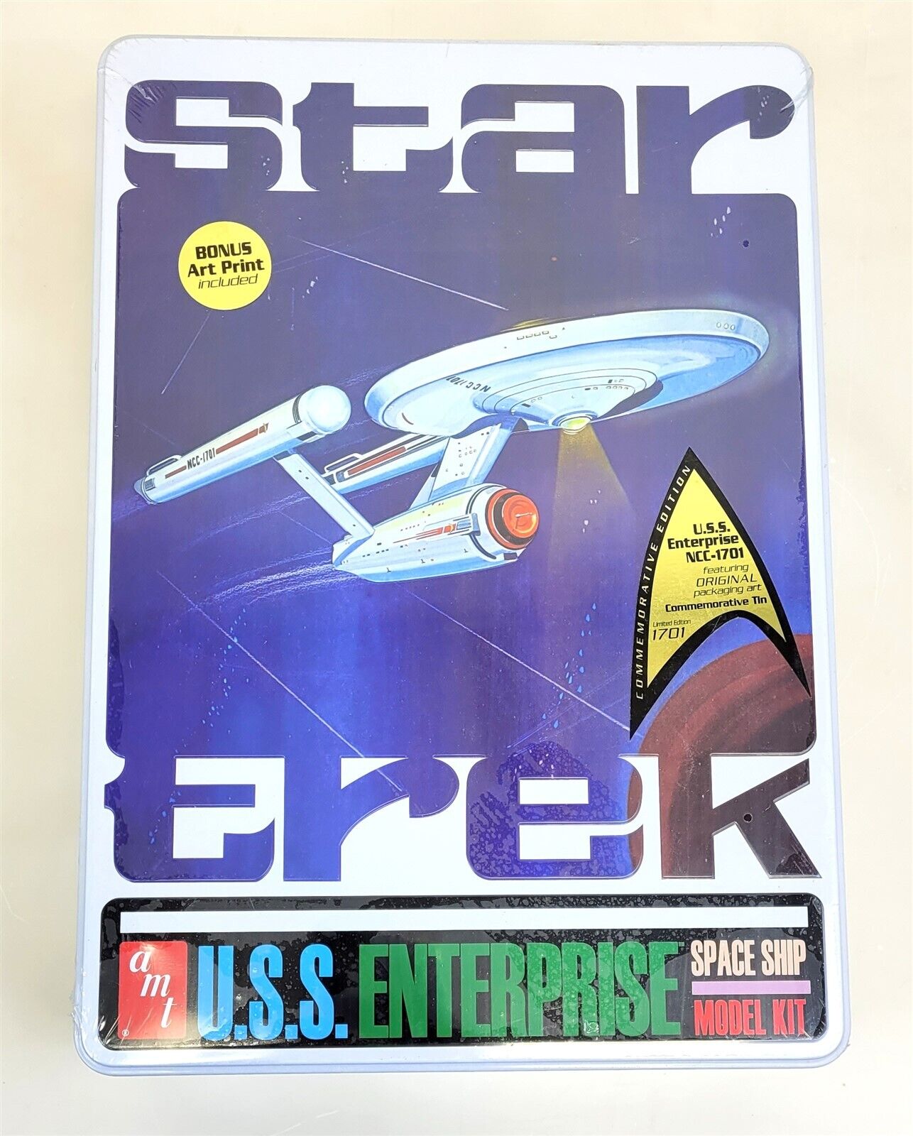 AMT #AMT609 Star Trek U.S.S. Enterprise Space Ship Model Kit New Sealed Tin C06