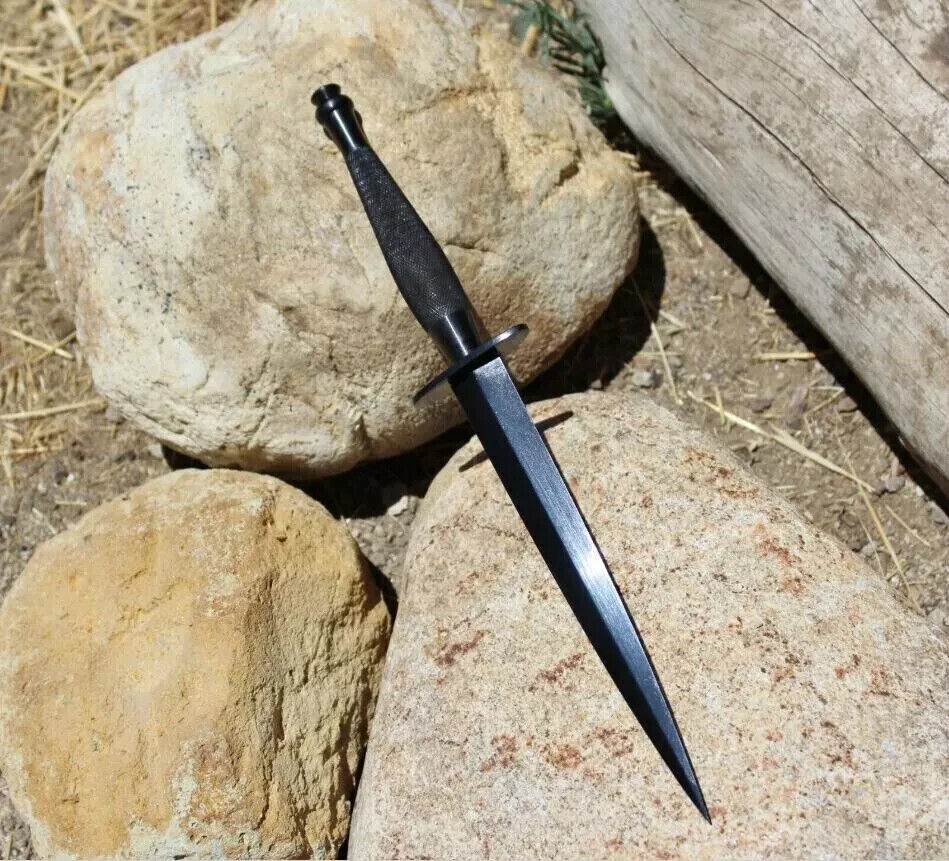 British Army Sykes Commando Dagger Fighting Knife 2nd Pattern in Steel Handle