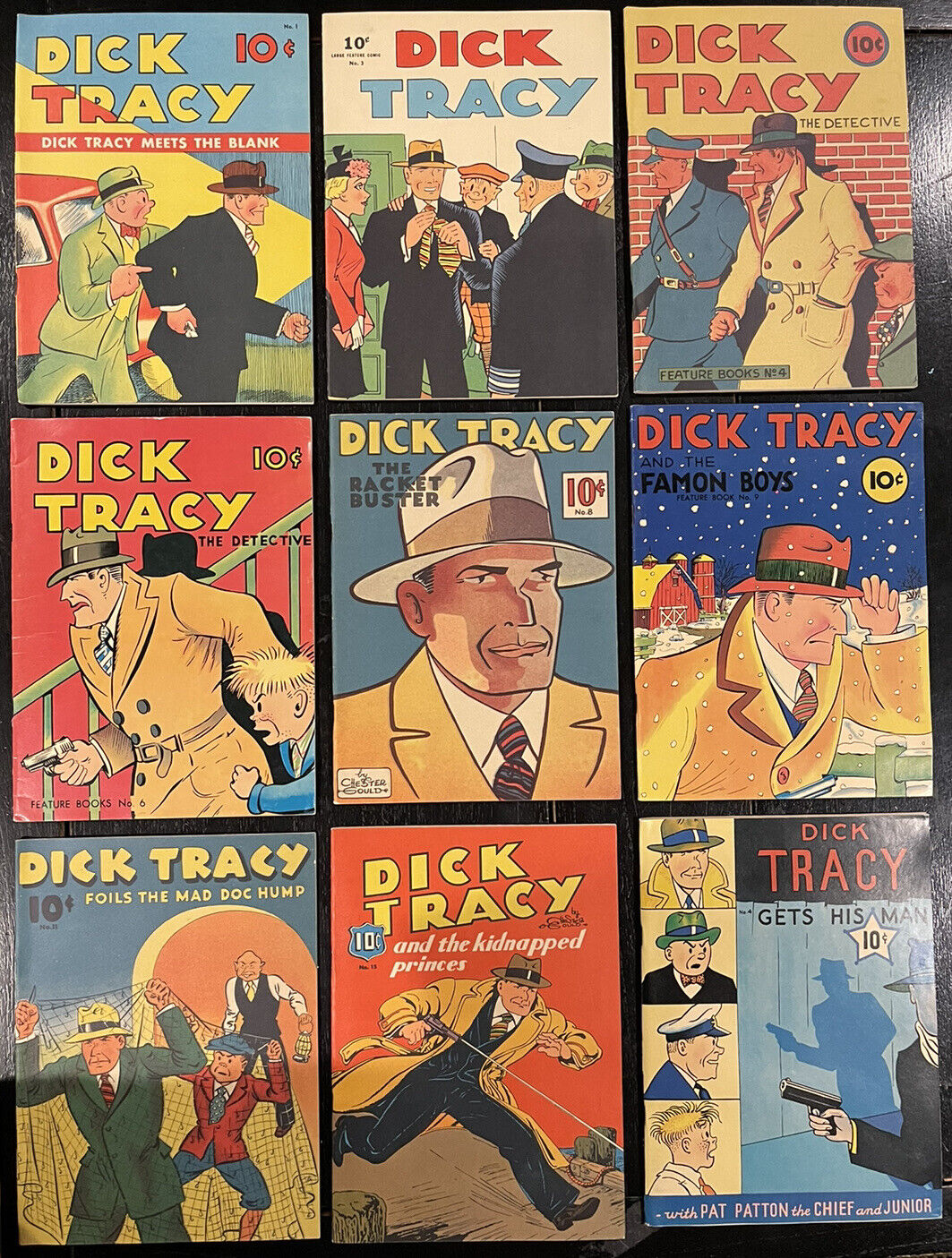 Dick Tracy lot of 9 feature books Chester Gould reprints