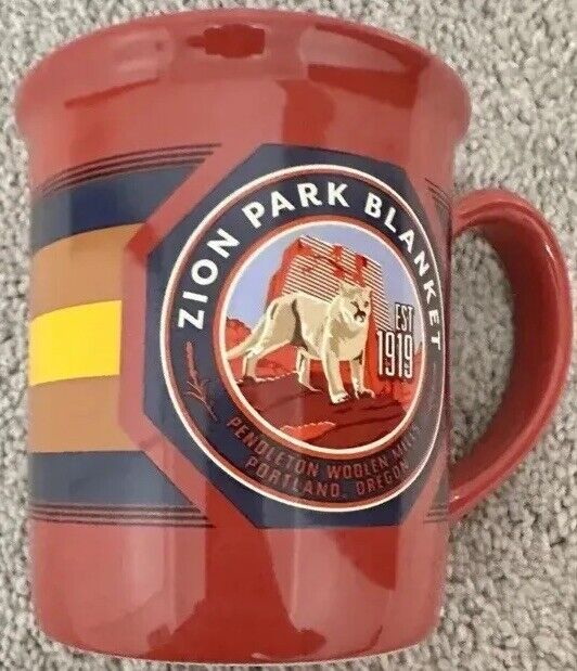 Pendleton Mug Red Woolen Mills Zion National Park 18oz Ceramic Bobcat Coffee Tea